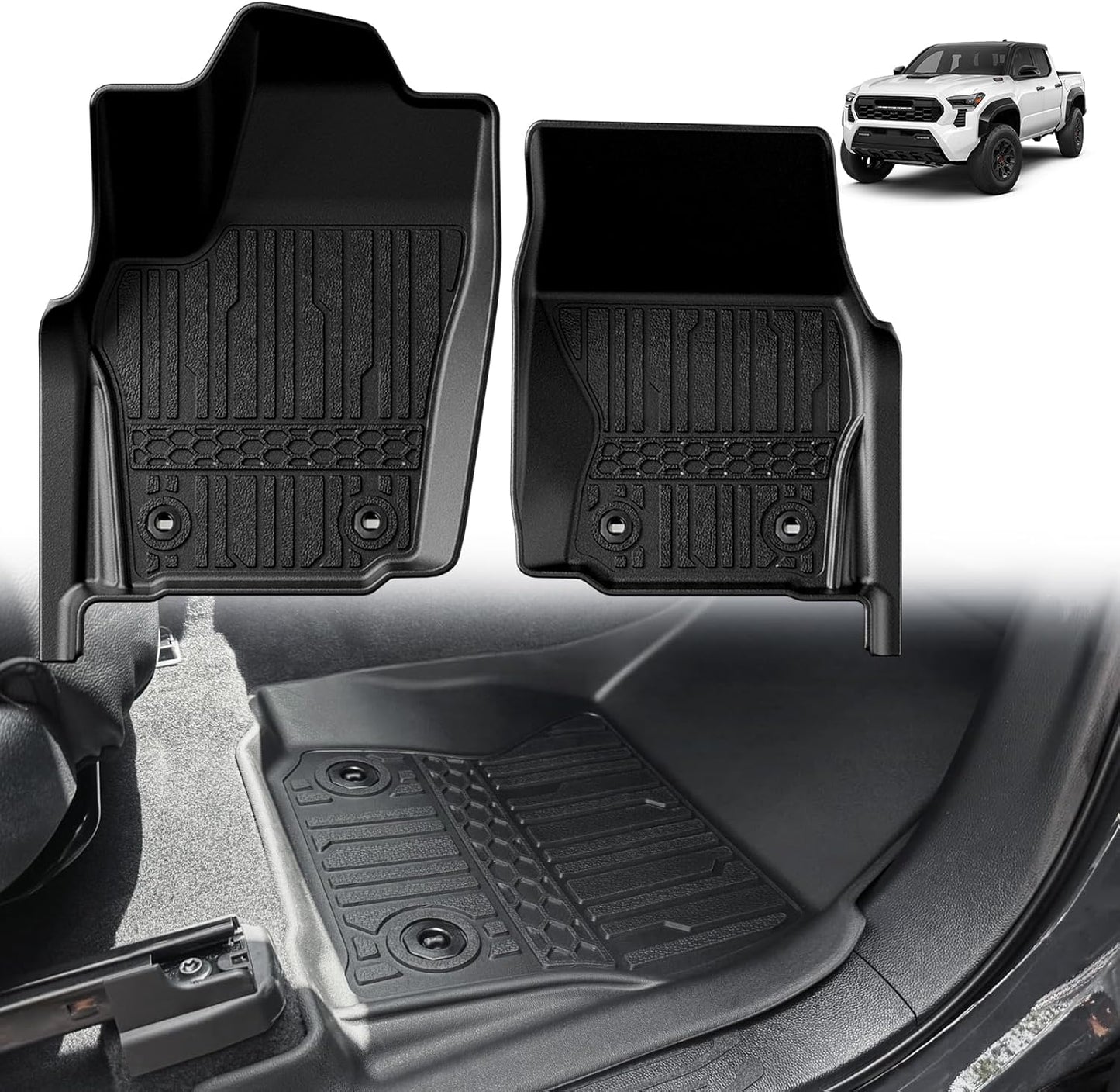 TripleAliners Tacoma 2024 2025 Floor Mats for Double Cab