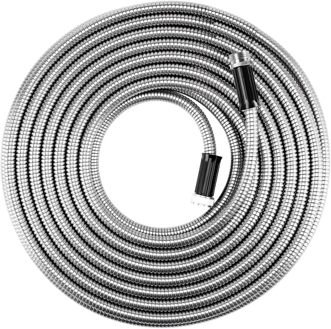 Metal Garden Hose 50 ft Flexible No Kink Lightweight Heavy Duty