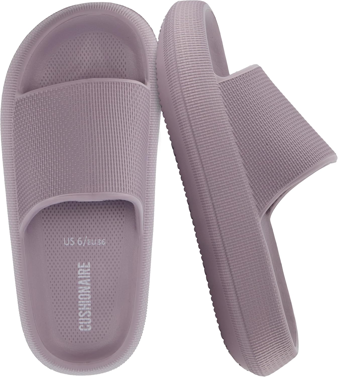 CUSHIONAIRE Feather EVA Slides for Women - Comfort & Style