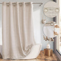 Boho Farmhouse Shower Curtain with Snap-in Liner for Decor