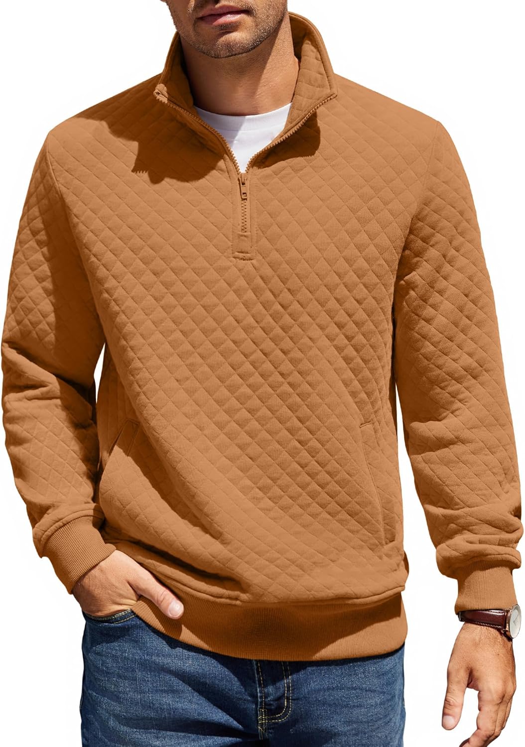 COOFANDY Mens Quarter Zip Pullover Sweatshirt for All Occasions