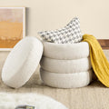 Round Ottoman with Storage for Living Room and Home Decor