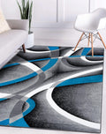 Persian Area Rugs Turquoise 8x10 Modern Abstract Area Rug - Plush