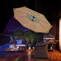 10 ft Offset Patio Umbrella with Solar Lights - Large Cantilever Shade