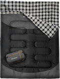 Double Sleeping Bag for Adults Queen Size 2 Person - Warm & Washable