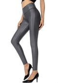Faux Leather Leggings 25.5ft / 27ft High Waisted Tights - Sleek Fit