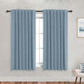 KOUFALL Bathroom Curtains for Bedroom - Coastal Dusty Blue Style
