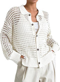 QWINEE Women's Crochet Cardigan Sweater for Stylish Comfort