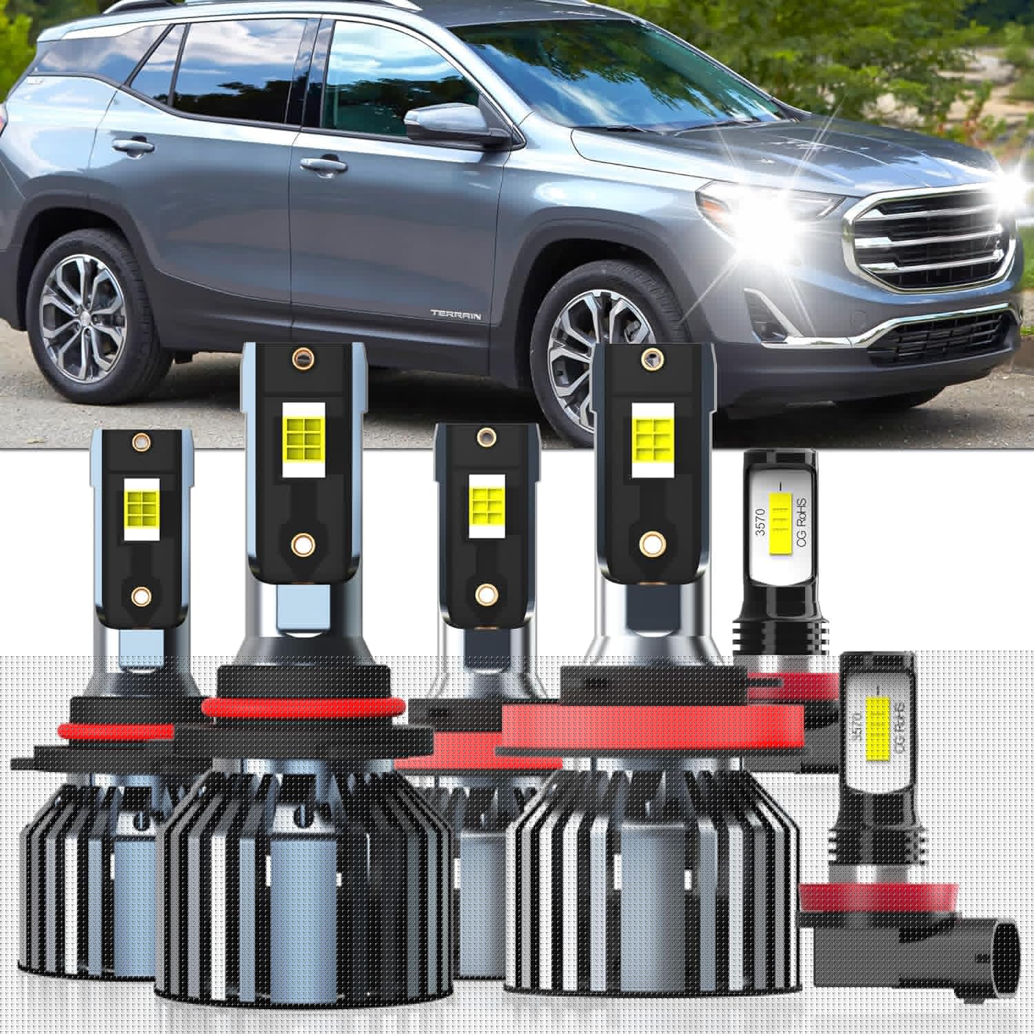 High Power 6500K White Light Bulbs for GMC Terrain 2010-2018