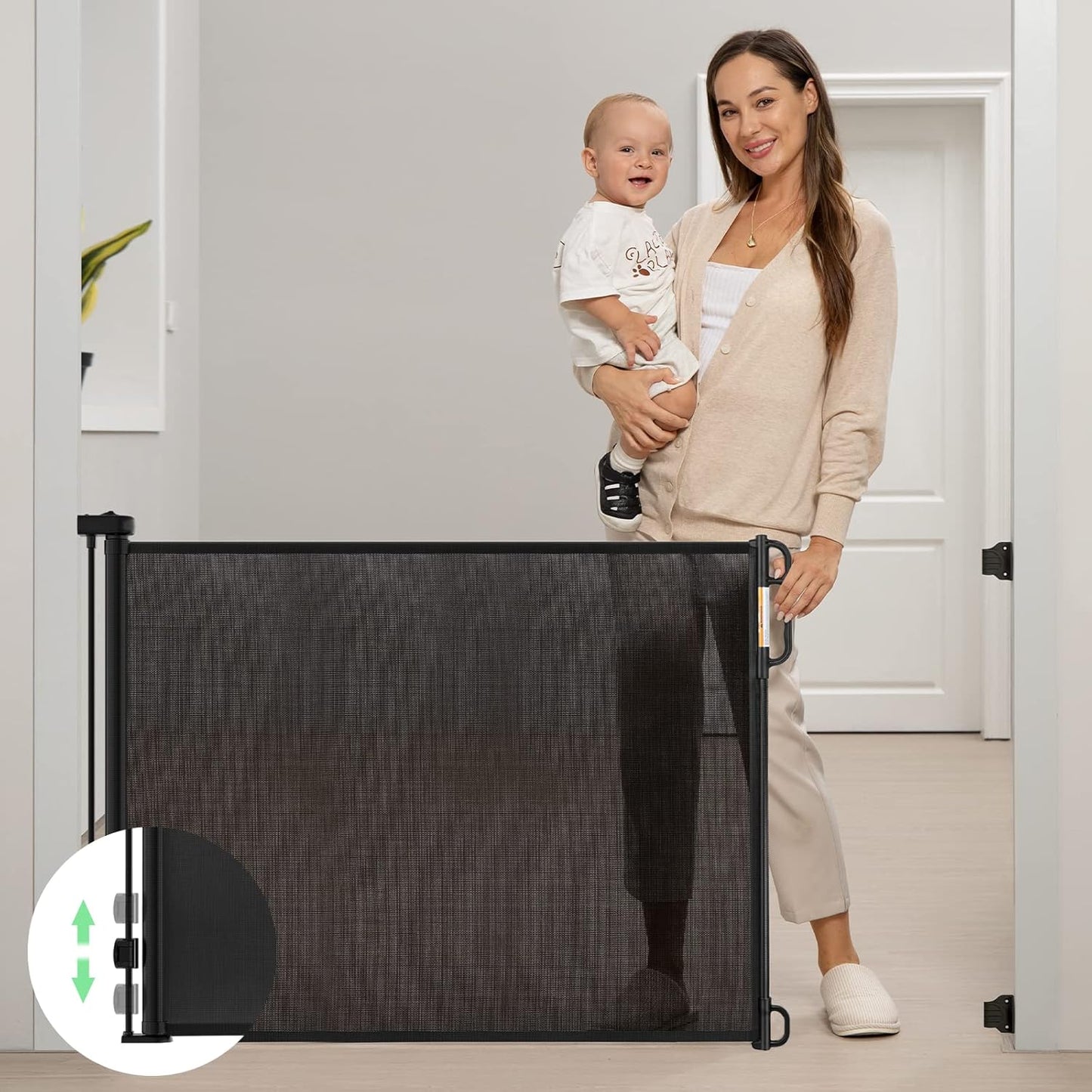 Retractable Baby Gate for Indoor and Outdoor Safety Needs