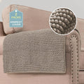 Plush Chenille Couch Armrest Cover 2 Pack Taupe - Thick Soft Protector