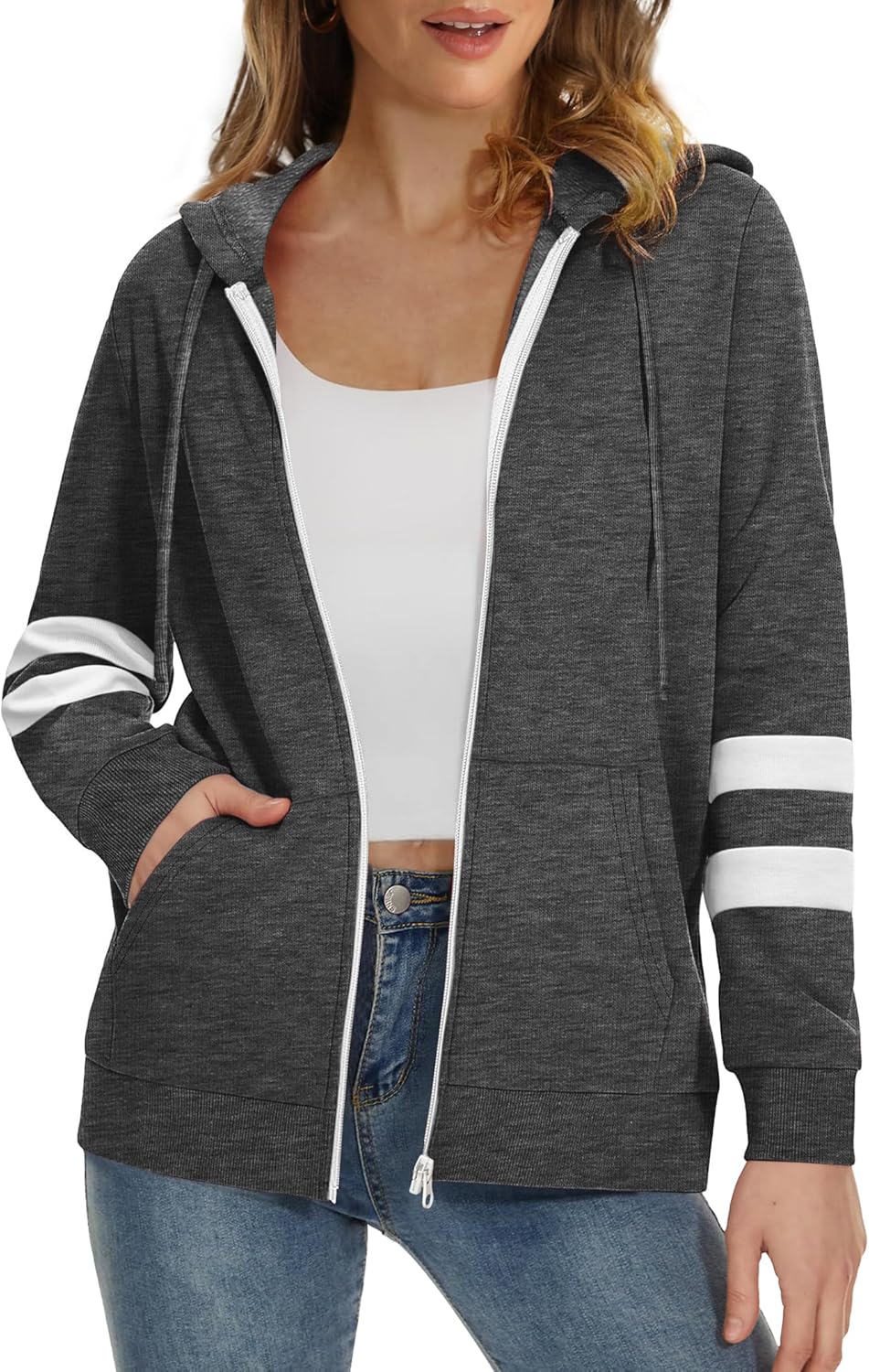 Bofell Women's Zip-Up Active Hoodie - Stay Cozy on the Go!