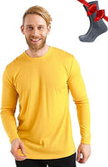 Merino Wool Base Layer Mens Long Sleeve Thermal Shirt - Odor-Free