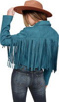 Faux Suede Fringe Jacket Cropped Motorcycle Coat - Stylish Fall Layer