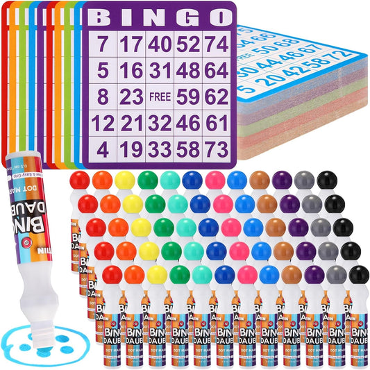 Bingo Game Cards and Daubers Set for Family Gatherings Fun