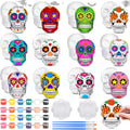 Ready to Paint Sugar Skull Ceramic Kit - 12 Sets DIY Figurines