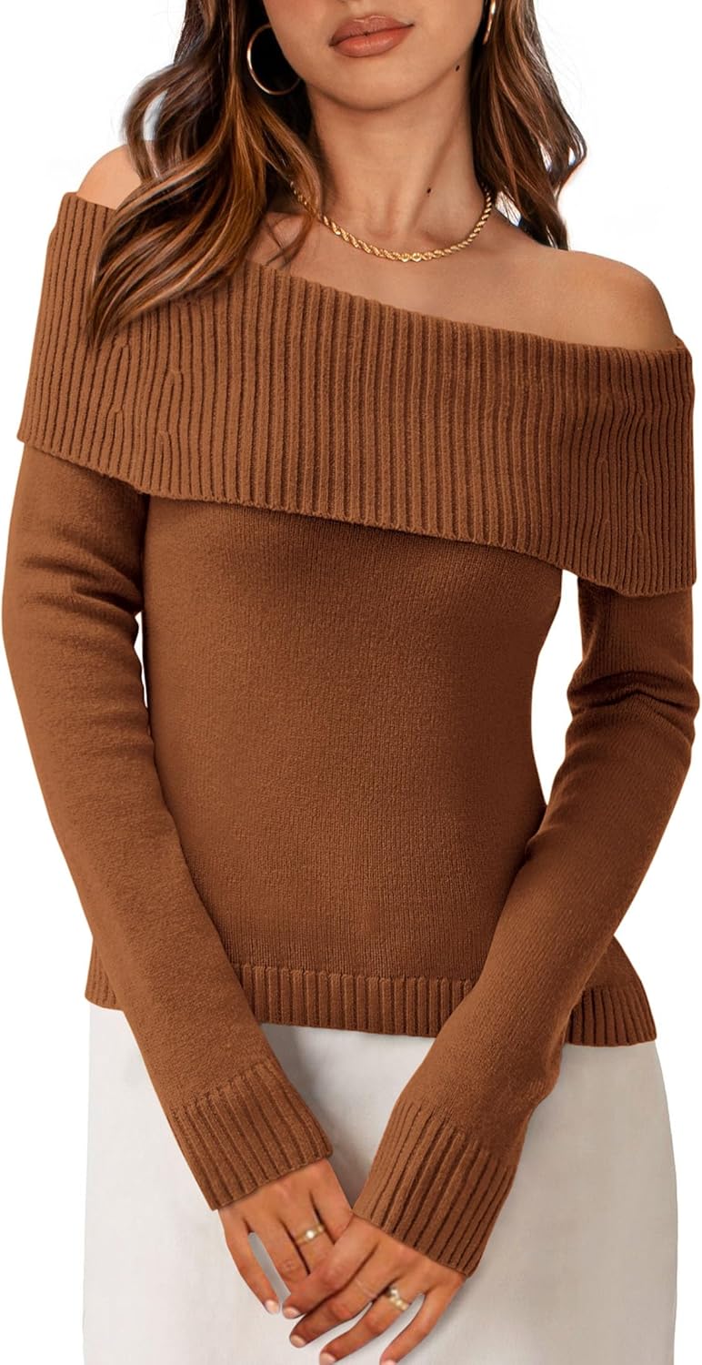 PRETTYGARDEN Off The Shoulder Sweater for Women - Chic Fall Style
