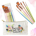 Travel Watercolor Brushes Set of 6 with Pouch - Comfortable Short