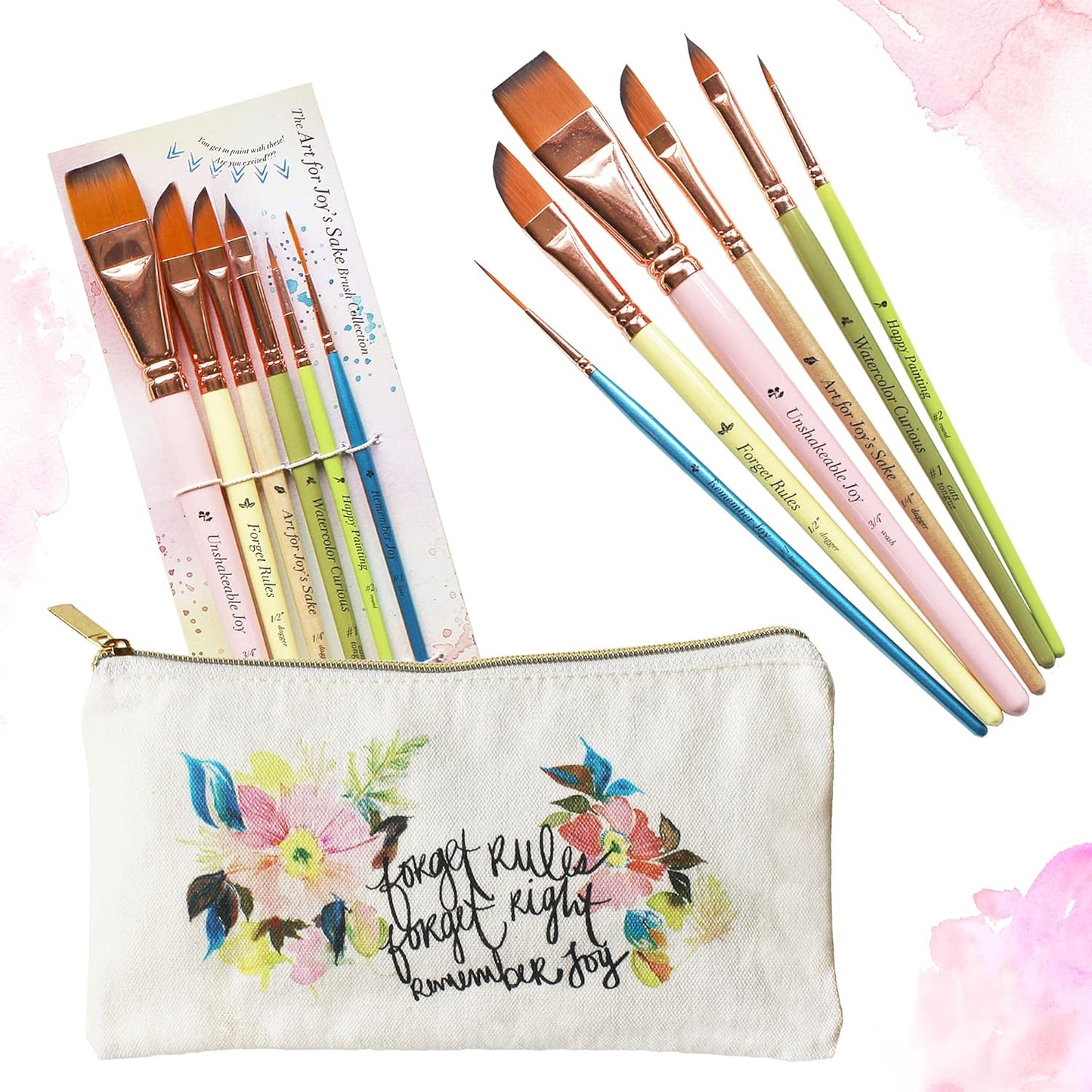 Travel Watercolor Brushes Set of 6 for Beginners & Pros