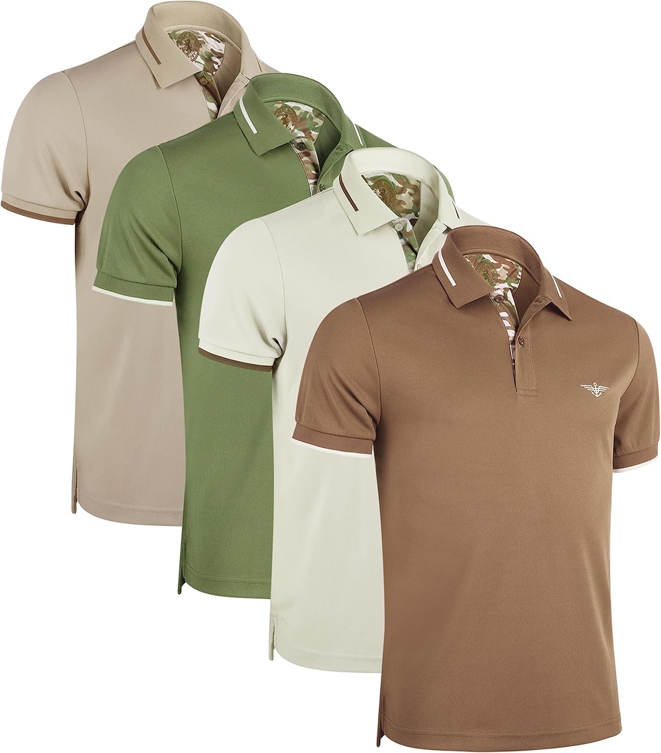 Stylish Albert Morris Mens Striped Polo Shirts 4 Pack for Comfort