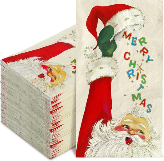 Christmas Funny Santa Claus Napkins - Decorative Disposable Towels