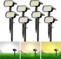Solar Spot Lights Outdoor 4 Pack - 3-Color 2-in-1 Landscape Spotlights