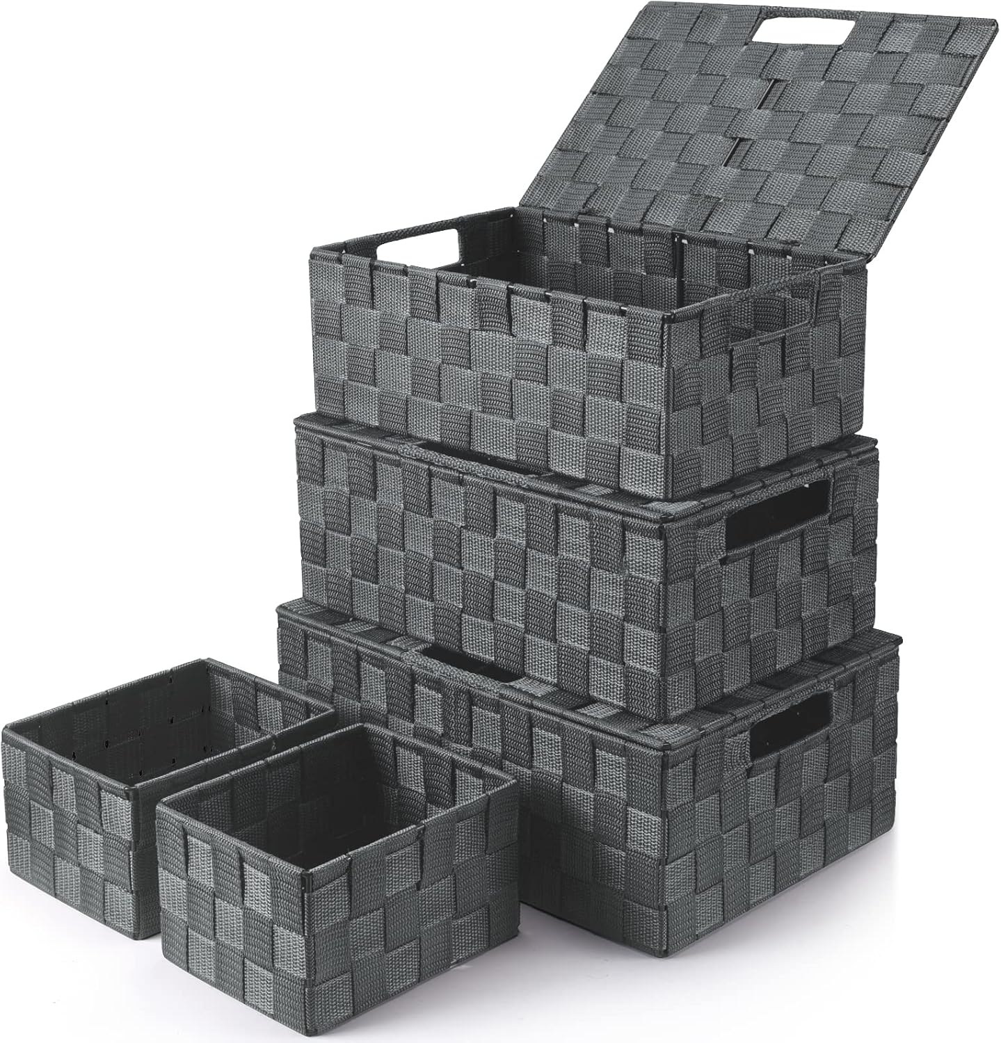 Woven Storage Bins with Lids for Organizing Your Home Space