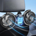 Rechargeable Car Fan for Backseat Kids Baby - Dual Head 360 Cooling