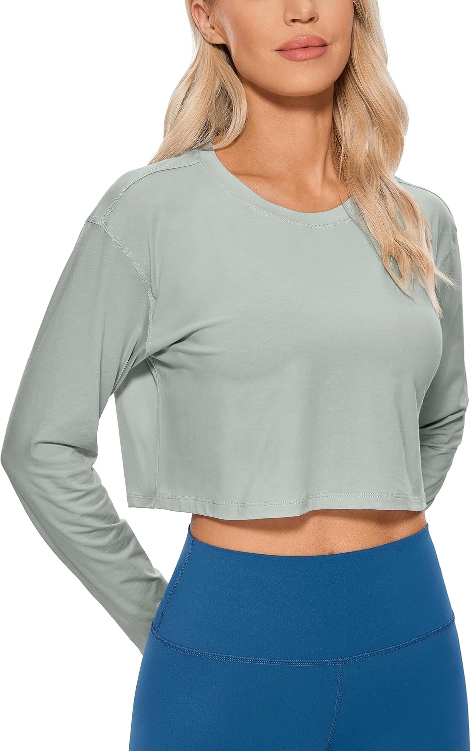 CRZ YOGA Pima Cotton Crop Top - Ultimate Workout Comfort