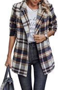 PRETTYGARDEN Women Plaid Shacket Jacket - Cozy Lightweight Wool