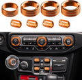 8PCS Metal Button Knob Cover for Jeep Wrangler JL & Gladiator JT