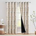 jinchan Blackout Curtains 84 in Long Damask Medallion - 95% Block