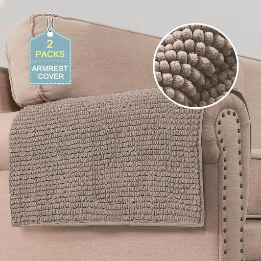 H.VERSAILTEX Plush Chenille Couch Armrest Cover for Pets