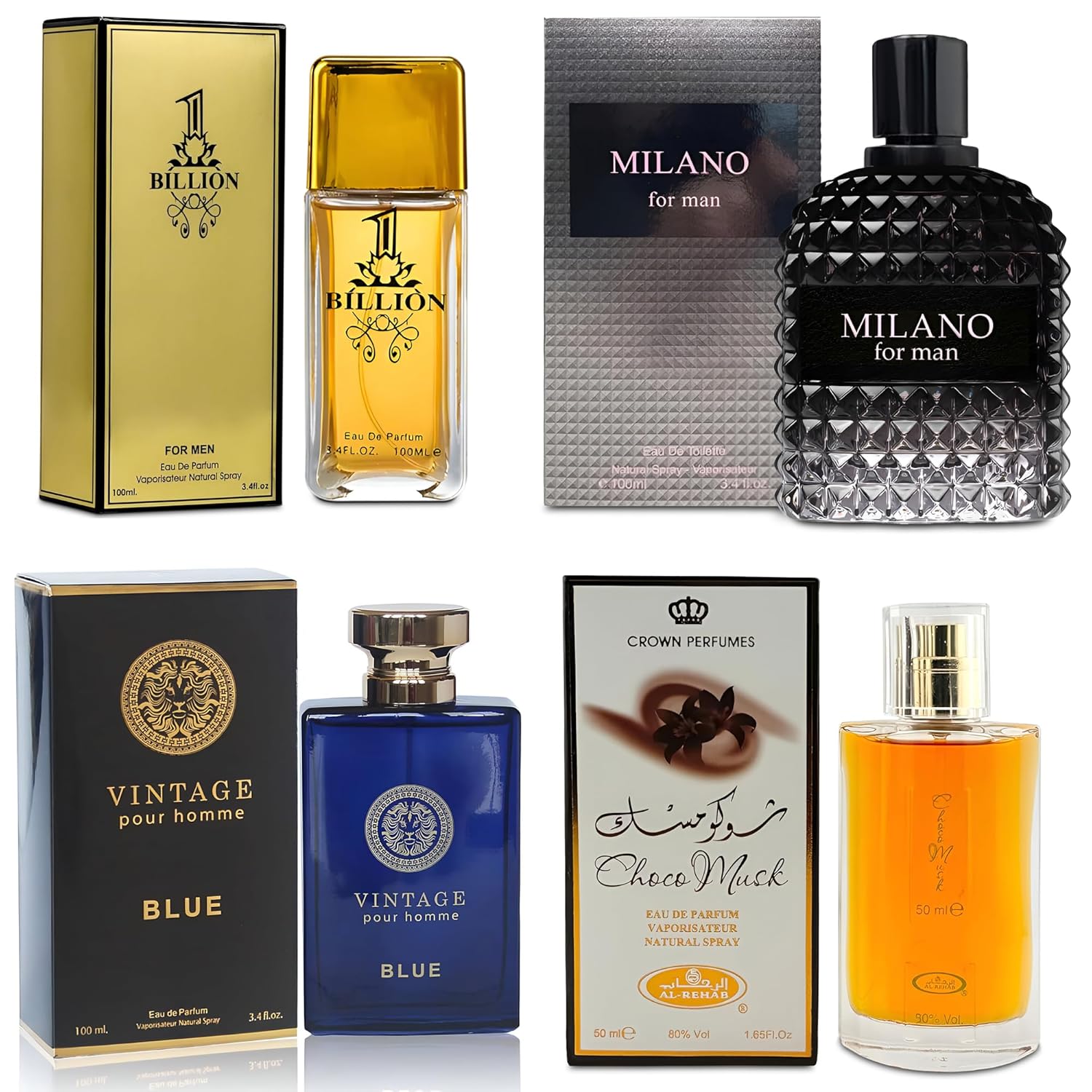 AFLUXE 4-Piece Cologne Set for Men - Long Lasting Fragrance