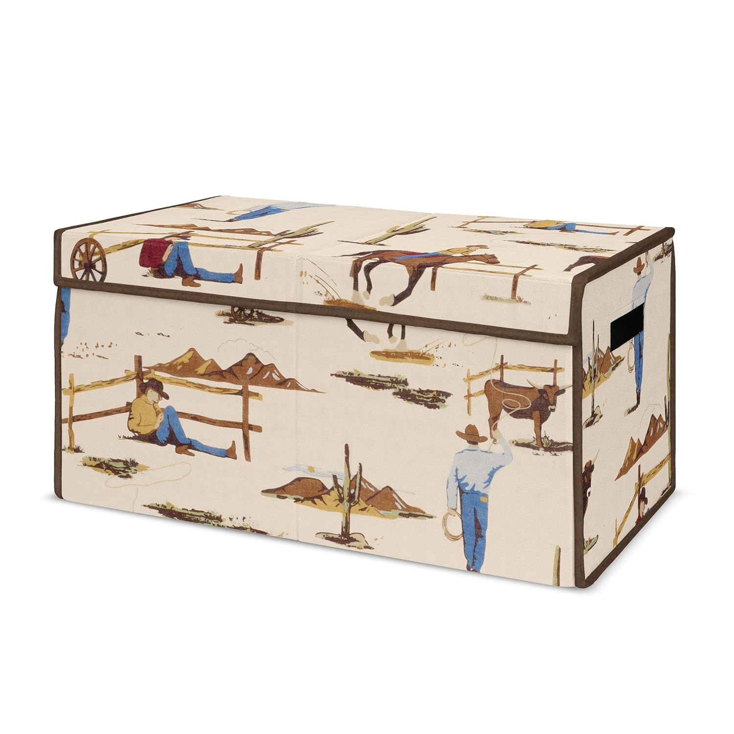 Cowboy Wild West Boy Small Fabric Toy Bin for Kids Room