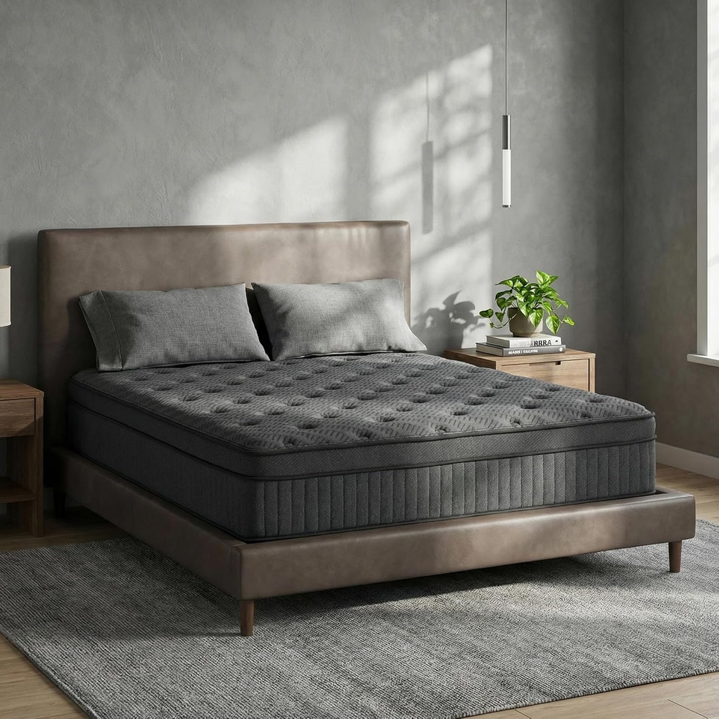 Queen Mattress 14 Inch Medium Firm Hybrid with Zoned Support