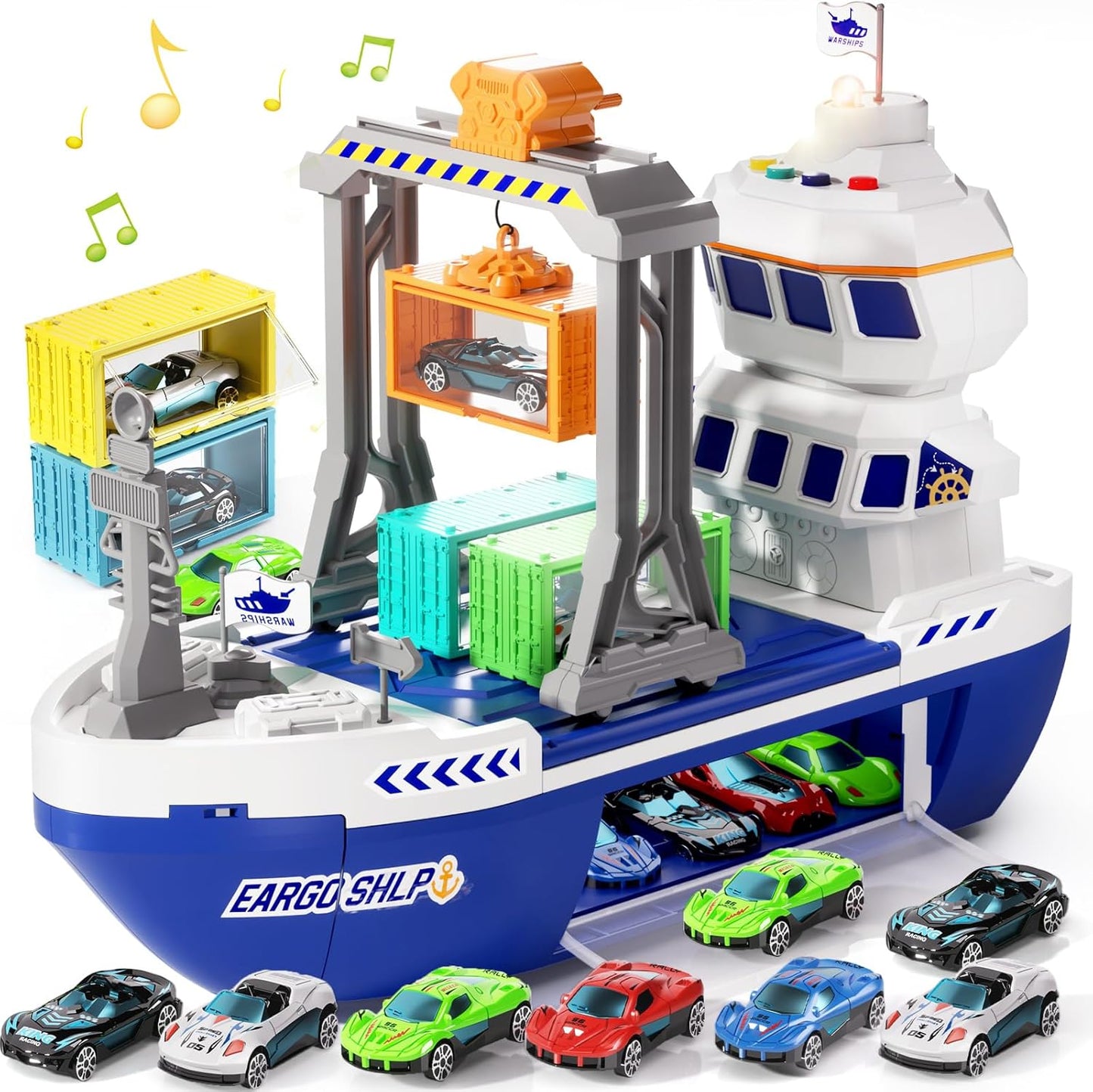 Interactive Cargo Ship Toy Set for Ages 4-7