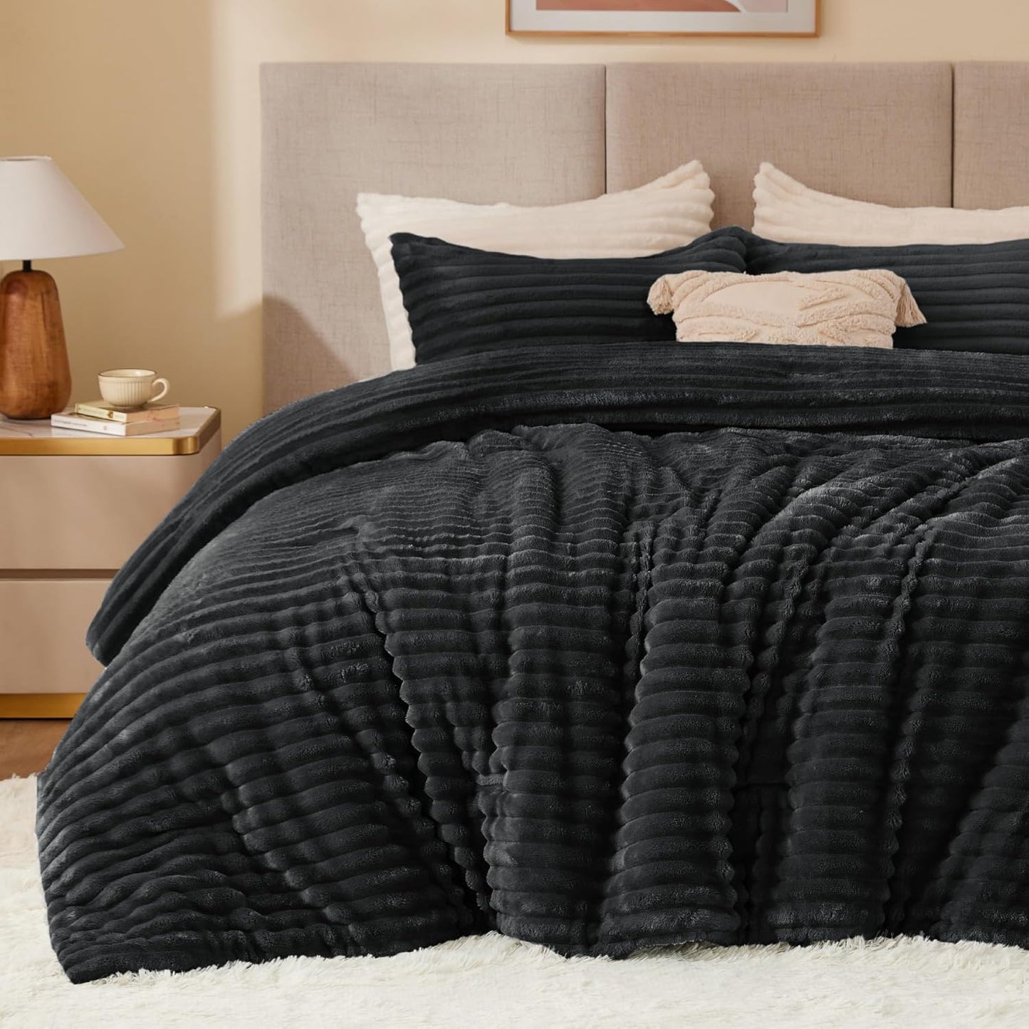 BEDELITE Fleece King Comforter Set - Super Soft & Warm Bedding
