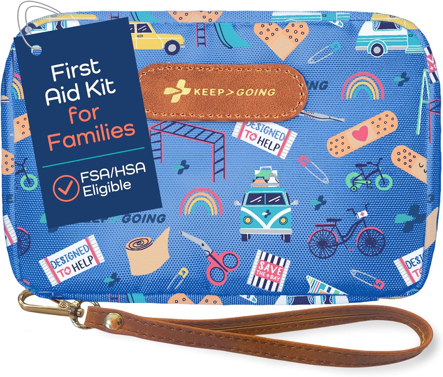 KeepGoing Travel First Aid Kit for Kids - 130 Pc. Essentials