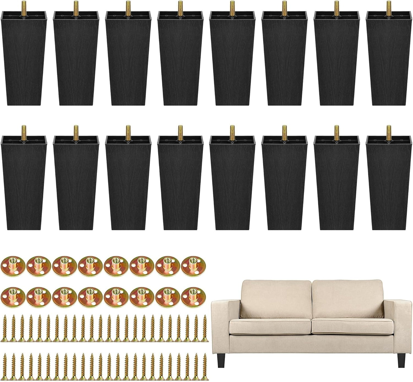 Square Tapered Feet Sofa Legs for Modern Furniture by TURSTIN