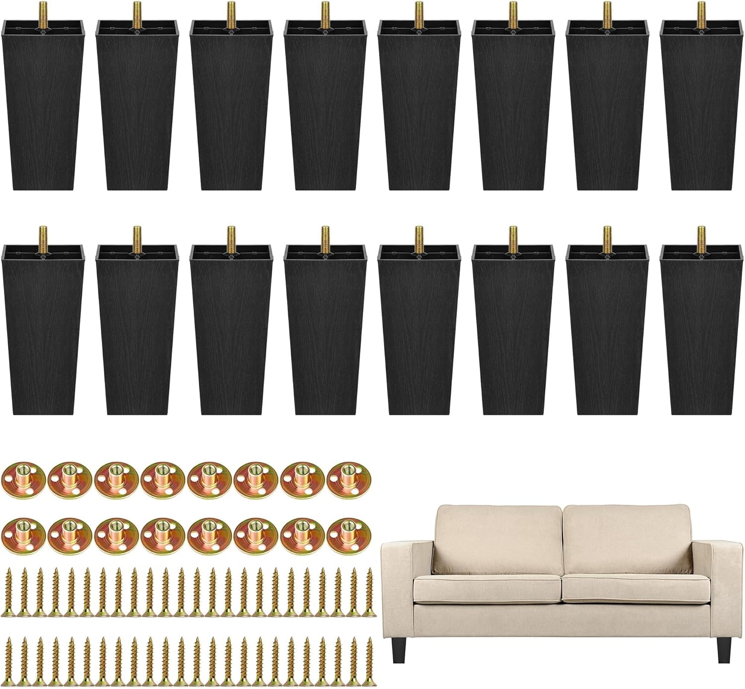 Square Tapered Feet Sofa Legs for Modern Furniture by TURSTIN