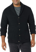 Men's Long-Sleeve Soft Touch Shawl Collar Cardigan - Comfortable easy