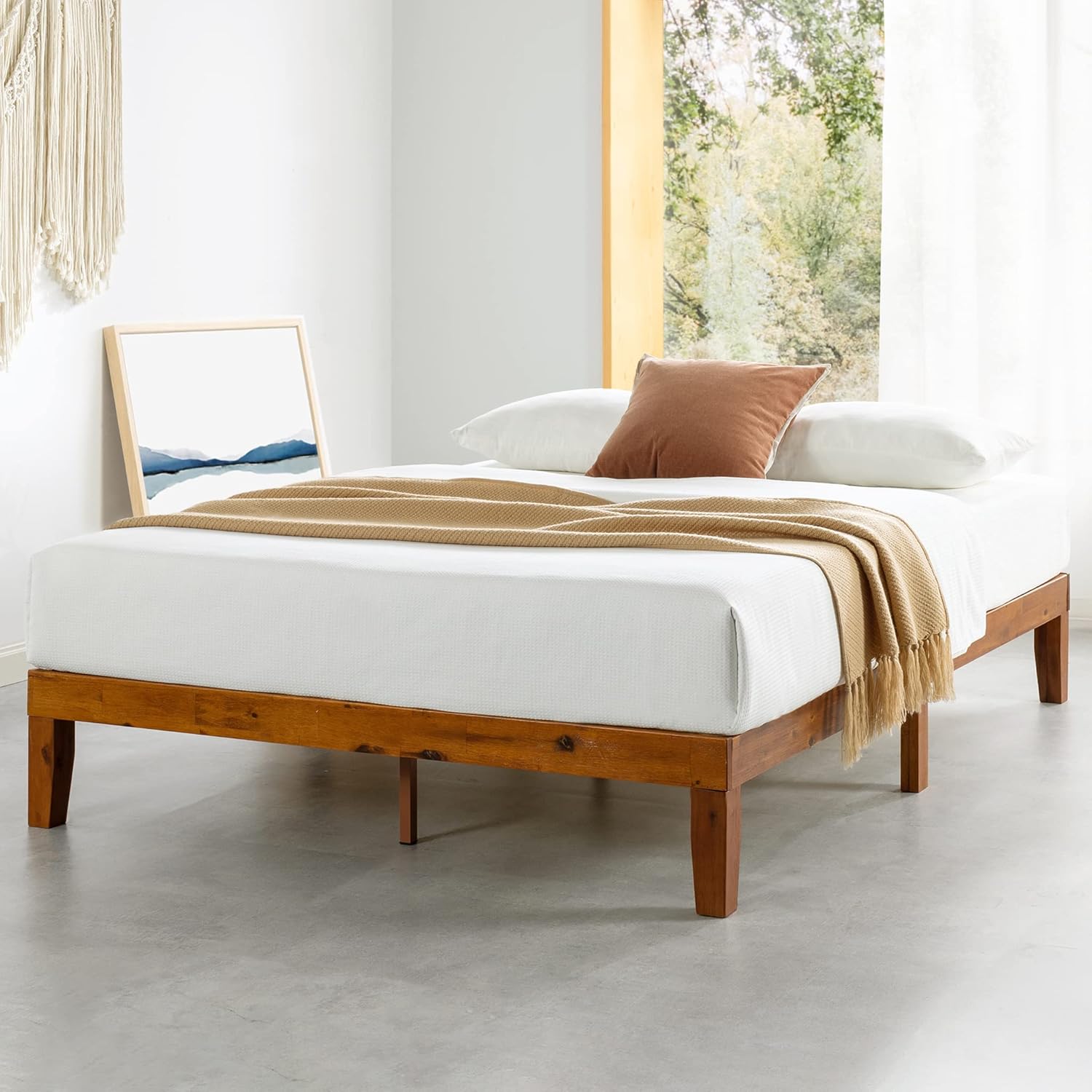 Mellow Naturalista Classic 12-Inch Solid Wood Platform Bed Frame