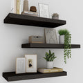 Floating Shelves for Wall Set of 3 - 16in Black Floating Shelves