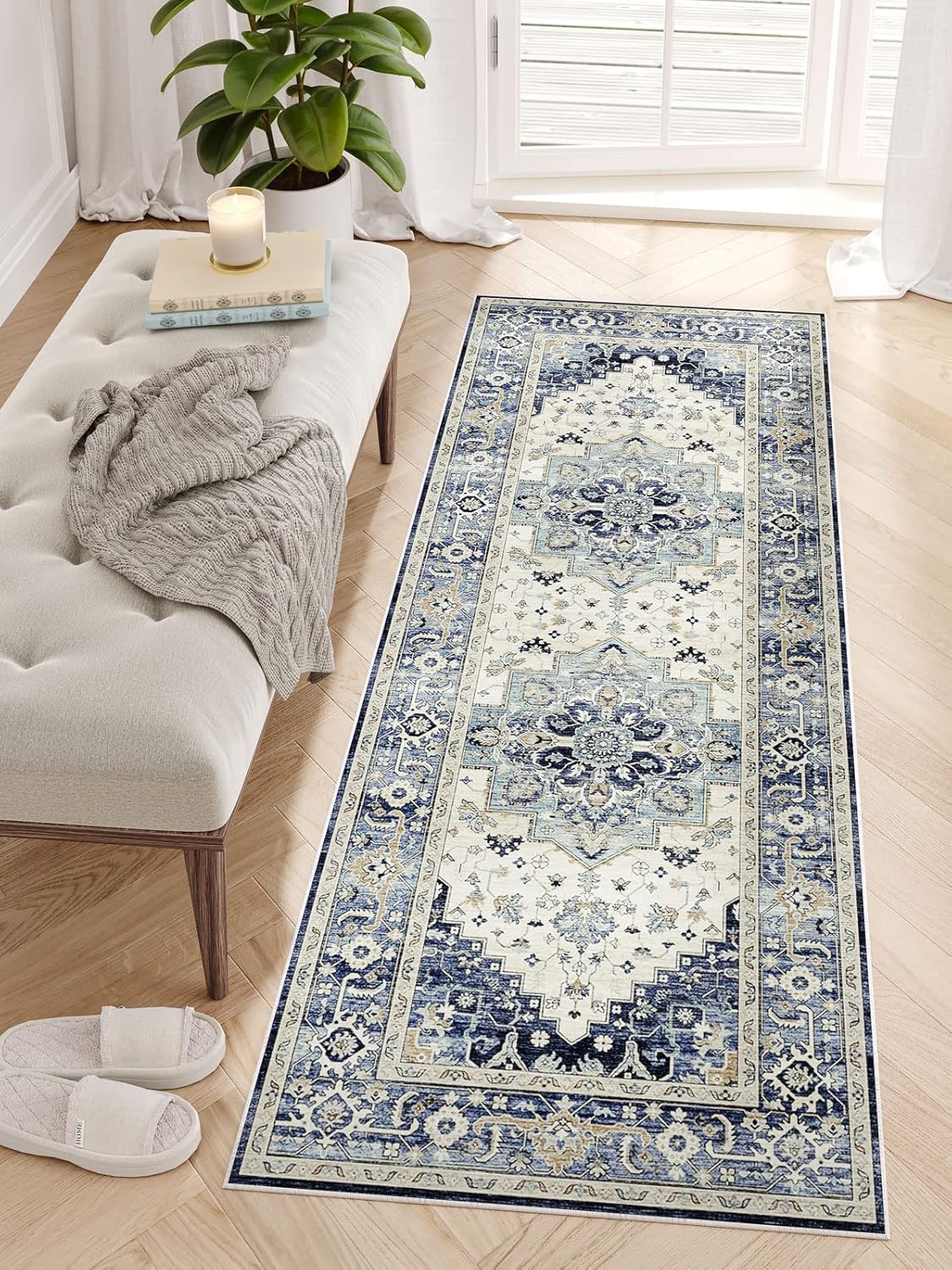 Dripex Tribal Washable Runner Rug - Non-Slip 2x5 Hallway Mat