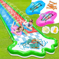 Slip and Water Slide 20ft Double Lawn Water Slides - 2 Bodyboards