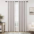 Champagne Linen Blackout Curtains 84 Length 2 Panels Set - Room