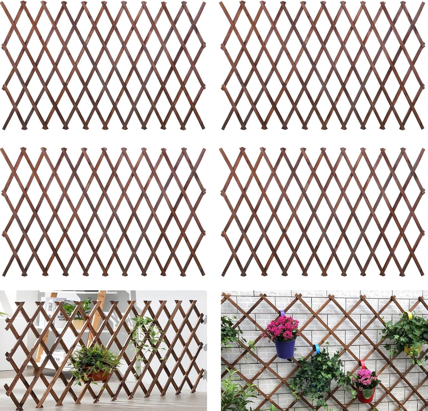 Expandable Garden Trellis for Climbing Plants and Decor