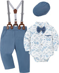 Baby Boy Suit 0-24M Gentleman's Outfit with Beret - Formal Set
