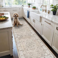 Hallway Washable Runner Rug 2 x 10 - Soft Vintage Beige Runner